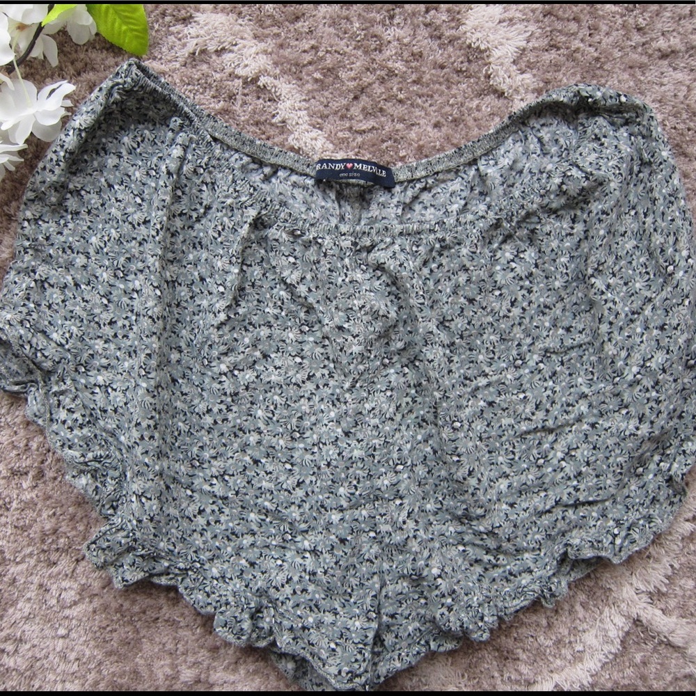 Brandy Melville Grey Floral Shorts